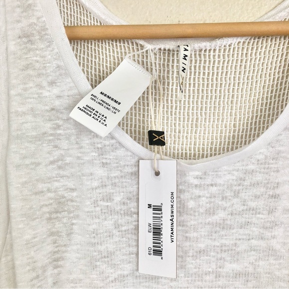 VITAMIN A Island 100% Linen Mesh Maxi Dress in White - Picture 7 of 8